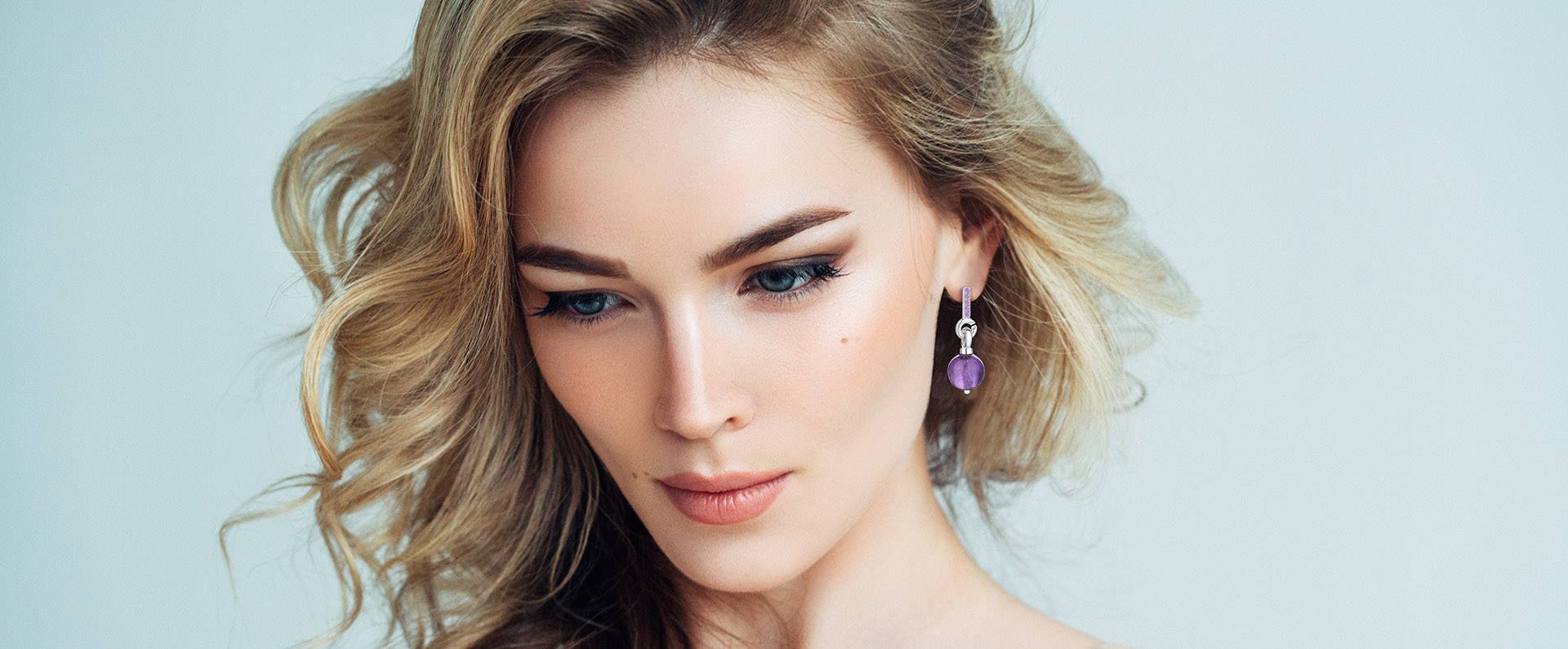 Cubic Zirconia Gold Crystal Earrings