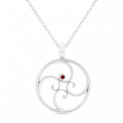 Aquamarine Spiral Necklace (28mm)