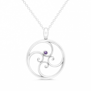 Aquamarine Spiral Necklace (28mm)