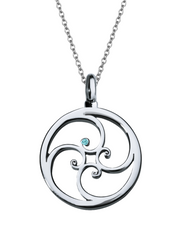 Aquamarine Spiral Necklace (28mm)