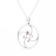 Aquamarine Spiral Necklace (28mm)
