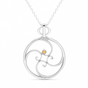 Aquamarine Spiral Necklace (28mm)