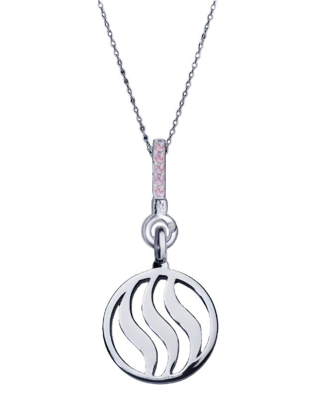 Fire Pendant with Pink Sapphire, Citrine & Rose Quartz (18mm)