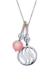 Fire Pendant with Pink Sapphire, Citrine & Rose Quartz (18mm)