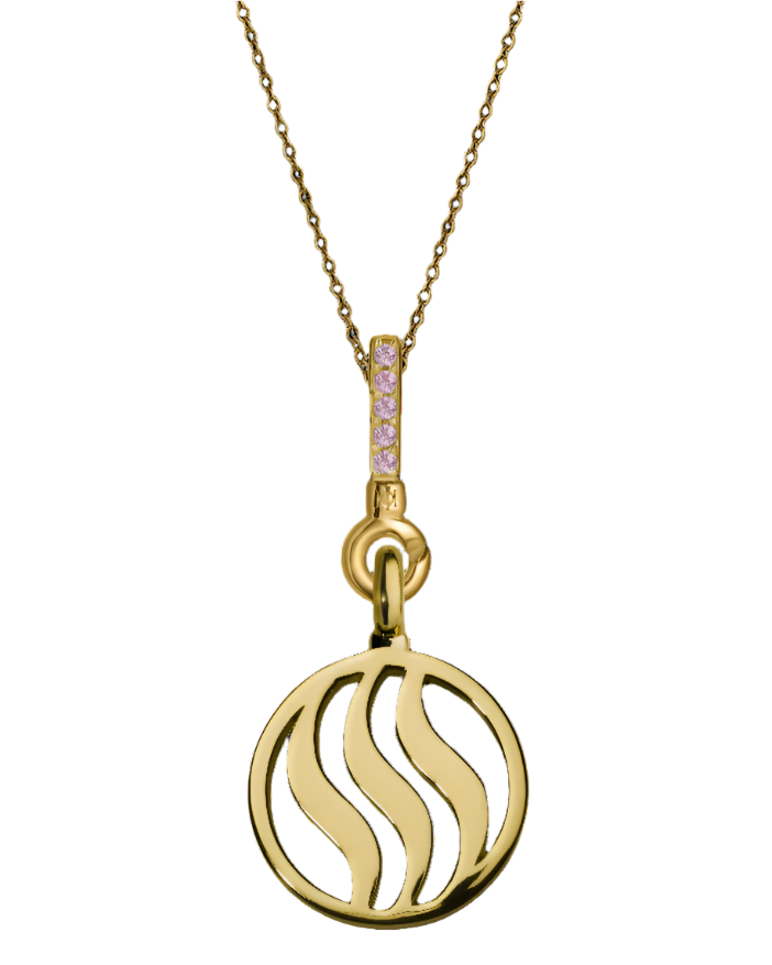 Fire Pendant with Pink Sapphire, Citrine & Rose Quartz (18mm)