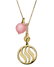 Fire Pendant with Pink Sapphire, Citrine & Rose Quartz (18mm)