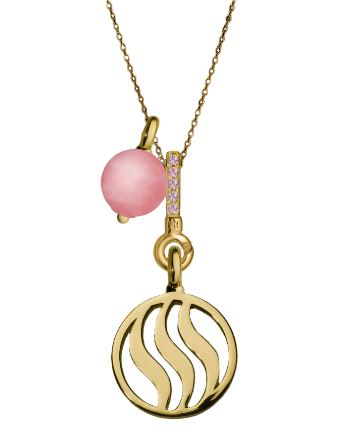 Fire Pendant with Pink Sapphire, Citrine & Rose Quartz (18mm)