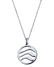 Water Pendant with Aquamarine, Black Onyx and Amethyst (18mm)