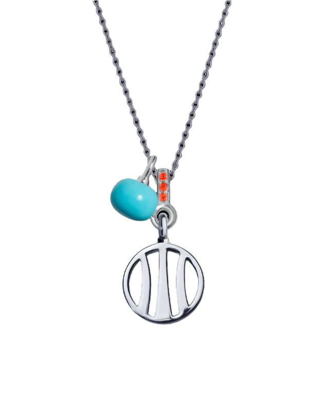 Earth Pendant with Turquoise & Citrine (12mm)