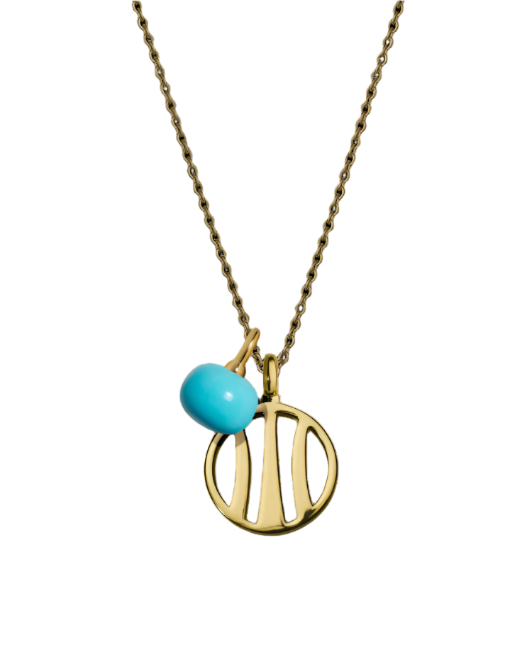 Earth Pendant with Turquoise & Citrine (12mm)