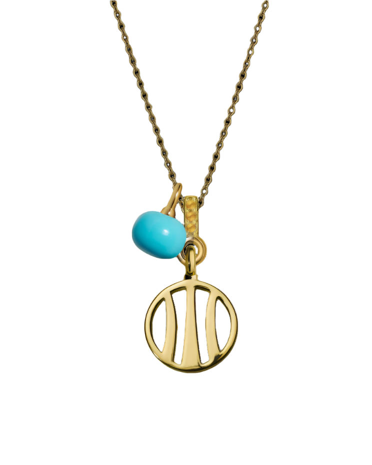 Earth Pendant with Turquoise & Citrine (12mm)