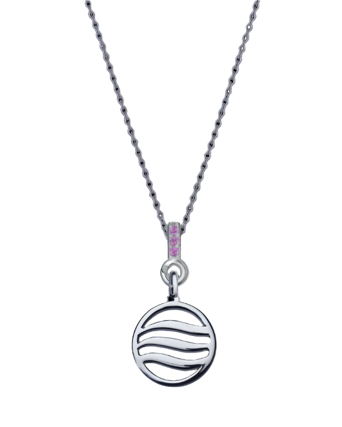 Air Pendant with Amethyst & Pink Sapphire (12mm)