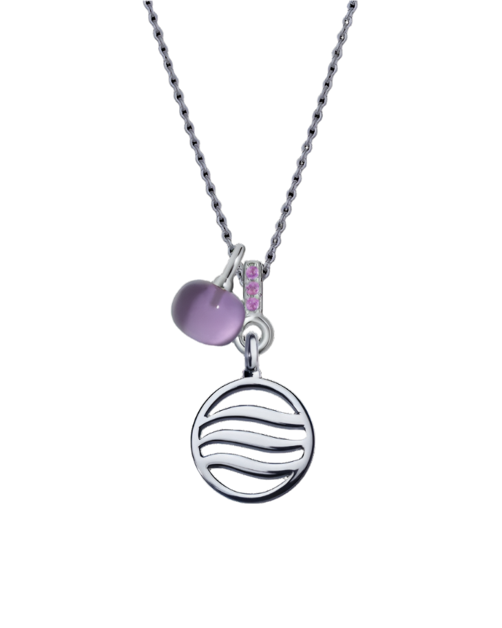 Air Pendant with Amethyst & Pink Sapphire (12mm)