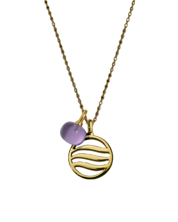 Air Pendant with Amethyst & Pink Sapphire (12mm)