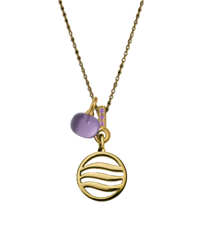 Air Pendant with Amethyst & Pink Sapphire (12mm)
