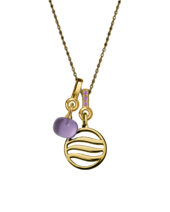 Air Pendant with Amethyst & Pink Sapphire (12mm)