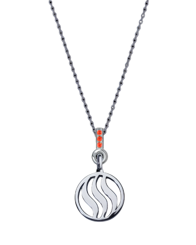 Fire Pendant with Garnet (12mm)