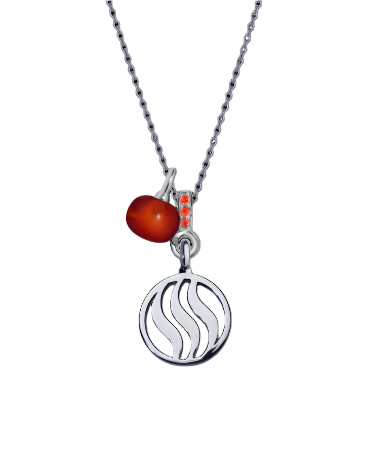 Fire Pendant with Garnet (12mm)