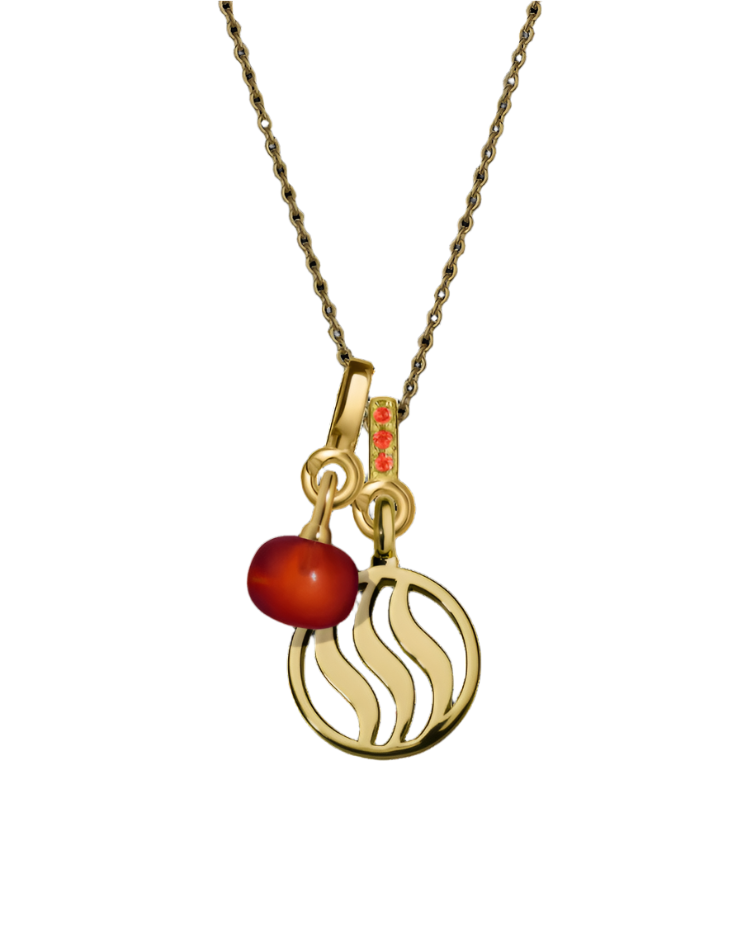 Fire Pendant with Garnet (12mm)