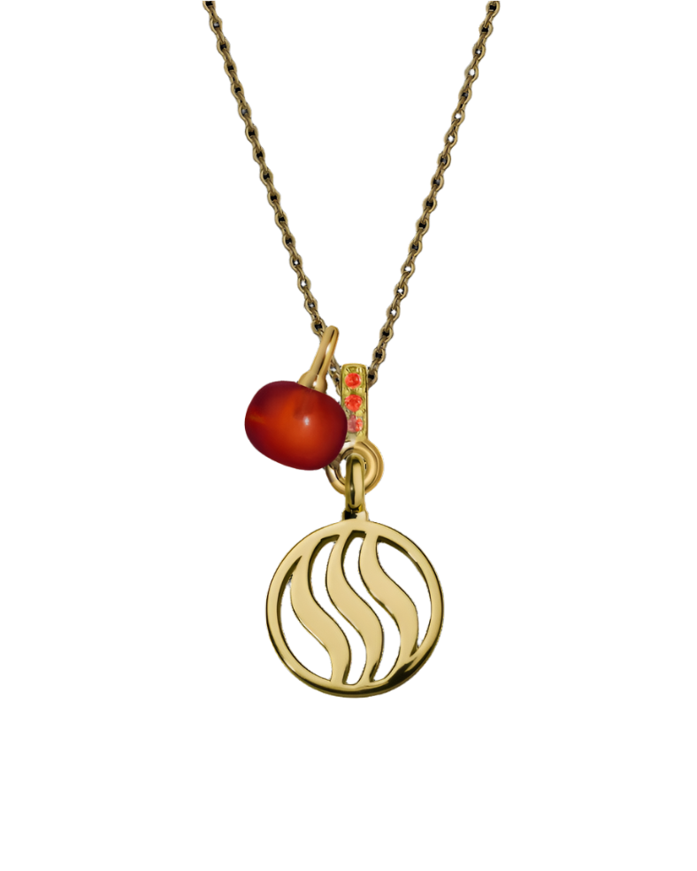 Fire Pendant with Garnet (12mm)
