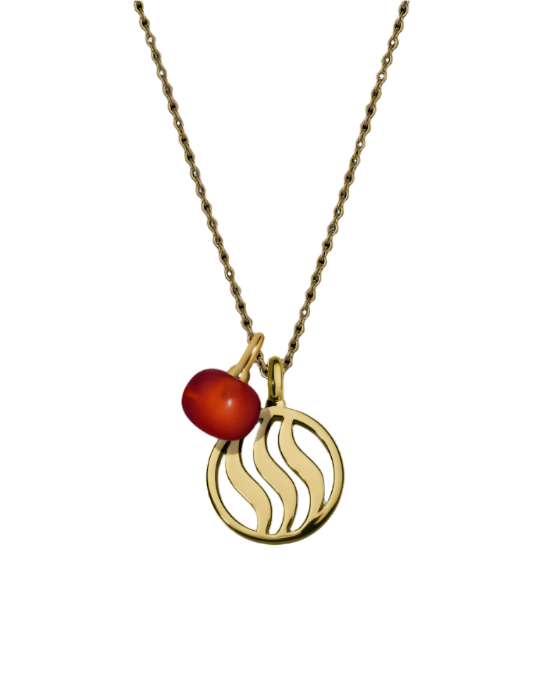 Fire Pendant with Garnet (12mm)