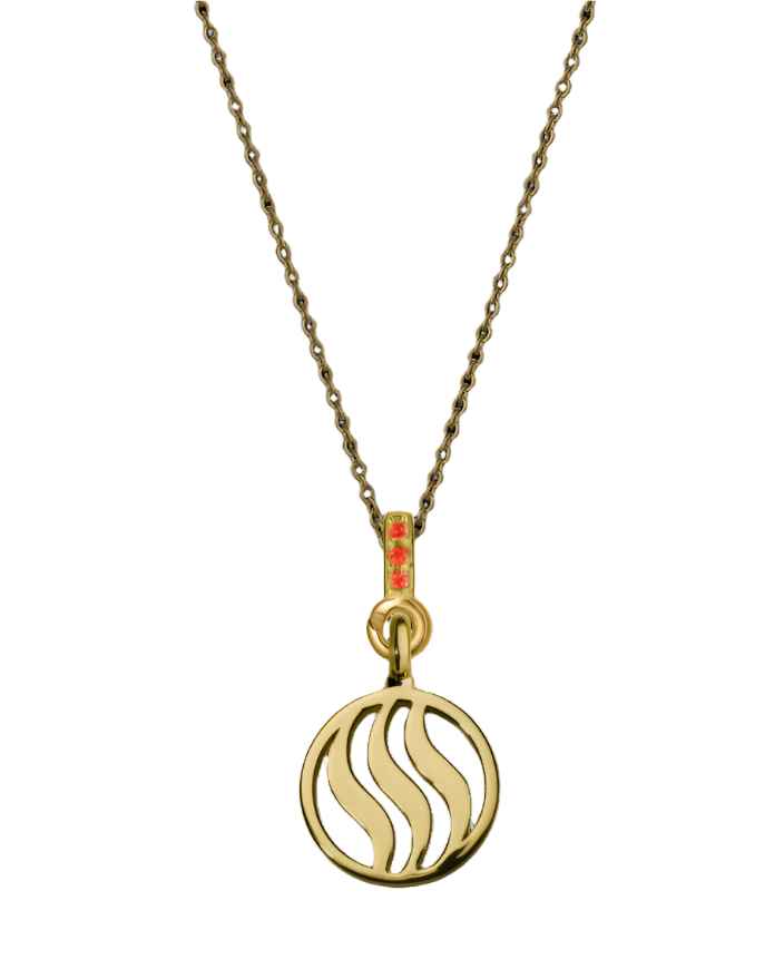 Fire Pendant with Garnet (12mm)