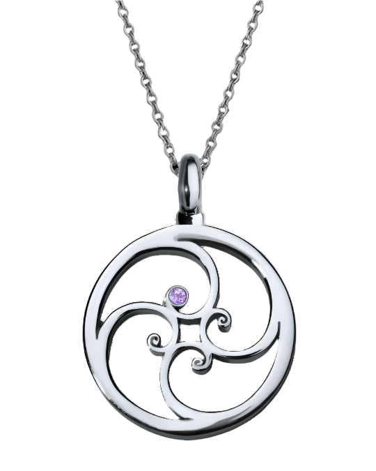 Amethyst Spiral Necklace