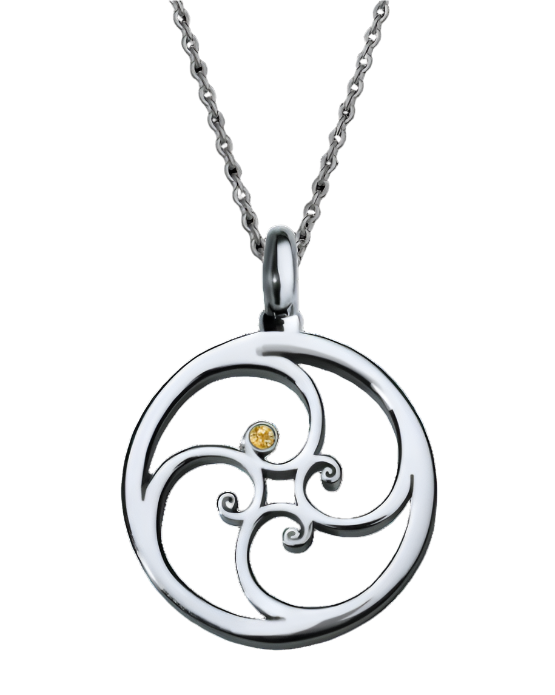 Citrine Spiral Necklace (28mm)