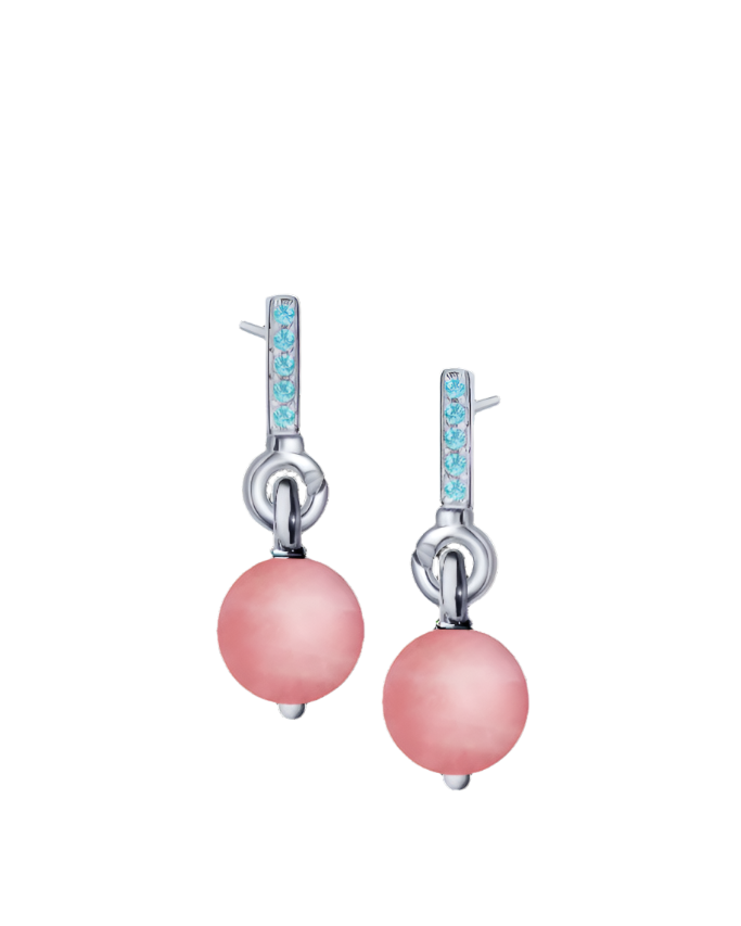 Aquamarine Silver Earrings with Custom Drop