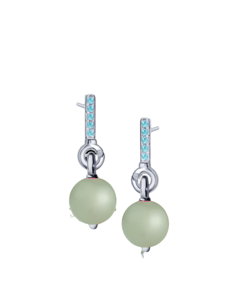 Aquamarine Silver Earrings with Custom Drop