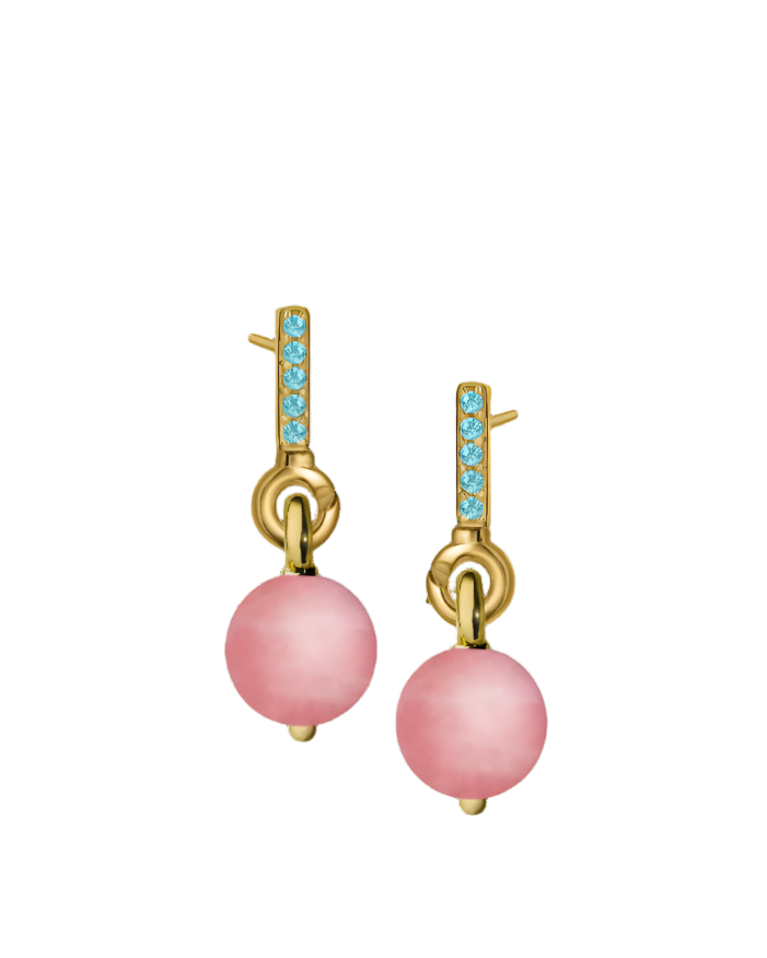 Aquamarine Gold Vermeil Earrings with Custom Drop