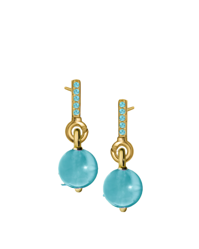 Aquamarine Gold Vermeil Earrings with Custom Drop