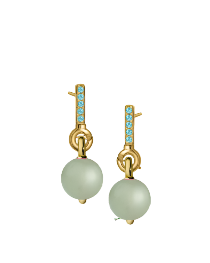 Aquamarine Gold Vermeil Earrings with Custom Drop