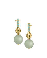 Aquamarine Gold Vermeil Earrings with Custom Drop