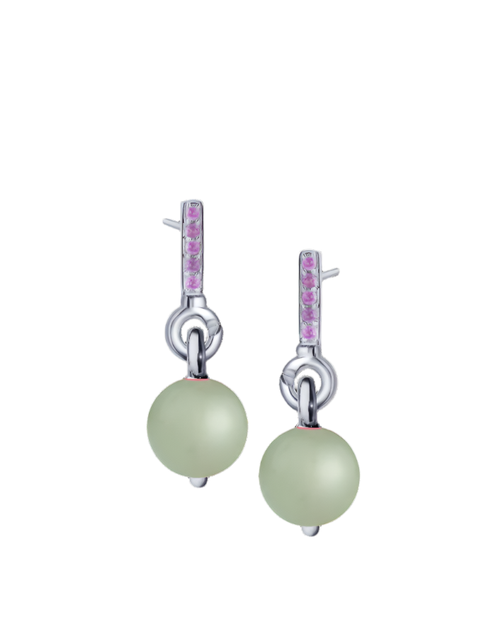 Amethyst Silver Earrings with Custom Drop