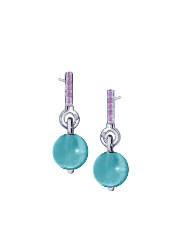 Amethyst Silver Earrings with Custom Drop