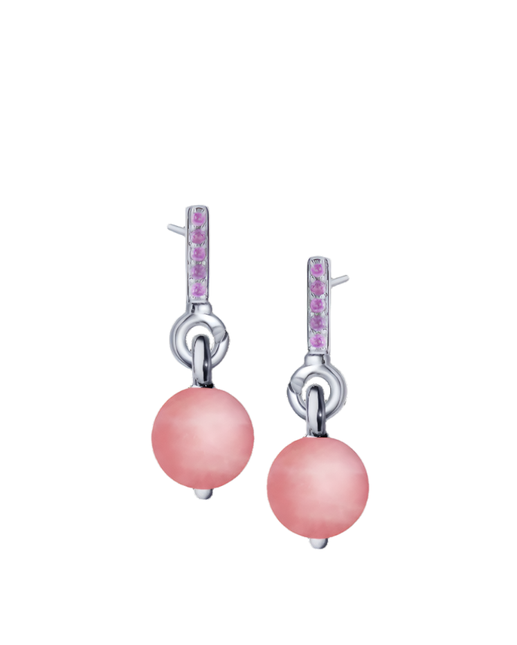 Amethyst Silver Earrings with Custom Drop