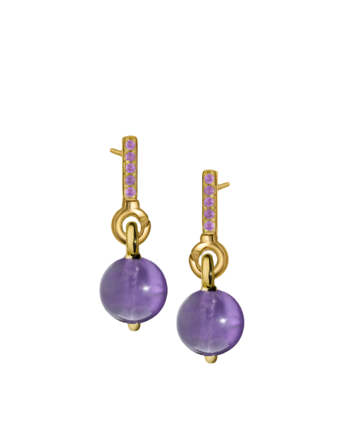 Amethyst Gold Vermeil Earrings with Custom Drop