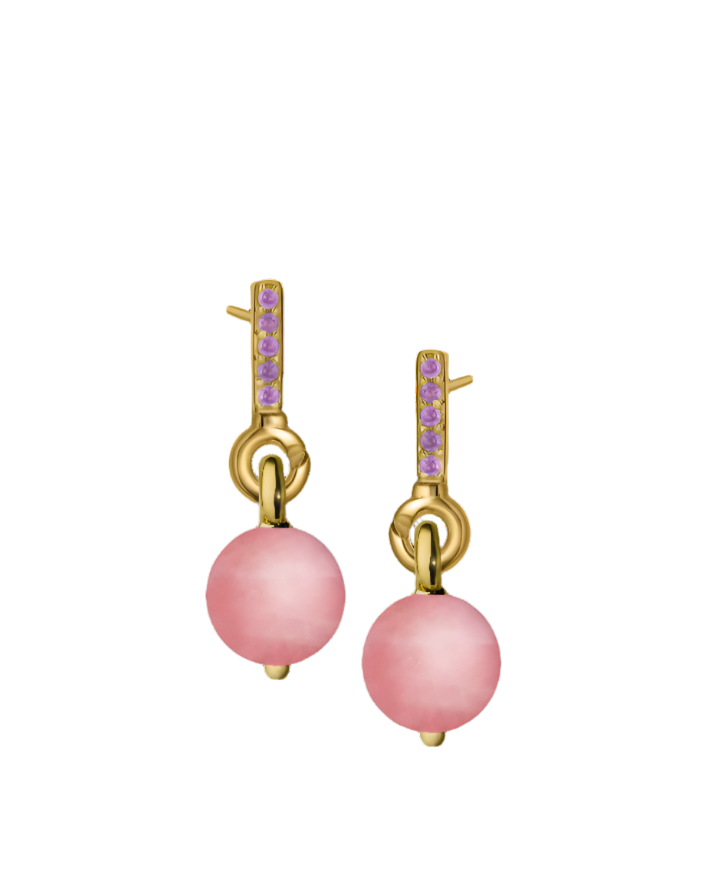 Amethyst Gold Vermeil Earrings with Custom Drop