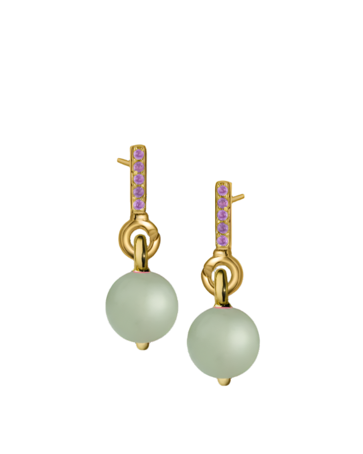 Amethyst Gold Vermeil Earrings with Custom Drop