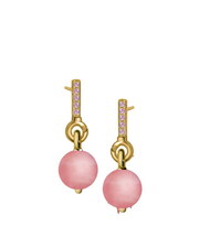 Pink Sapphire Gold Vermeil Earrings with Custom Drop