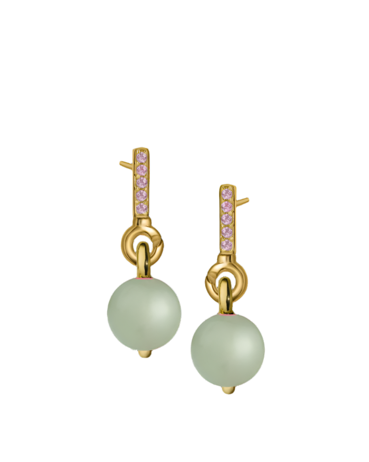 Pink Sapphire Gold Vermeil Earrings with Custom Drop