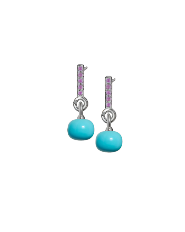 Amethyst Silver Earrings with Custom Mini Drop