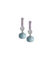 Amethyst Silver Earrings with Custom Mini Drop