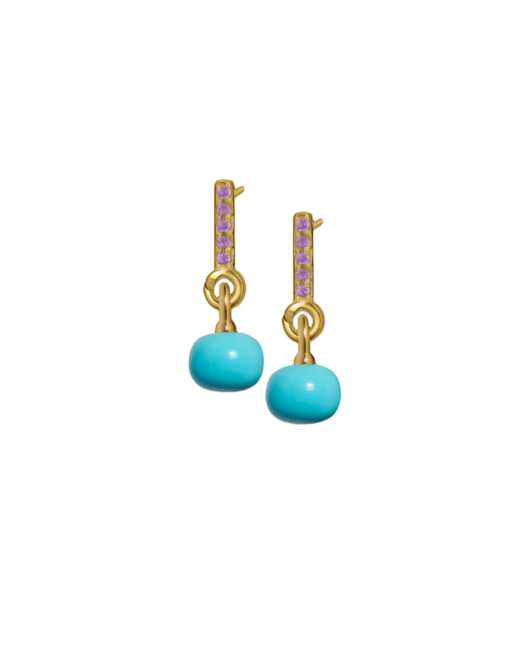 Amethyst Gold Vermeil Earrings with Custom Mini Drop