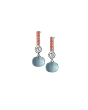 Garnet Silver Earrings with Custom Mini Drop