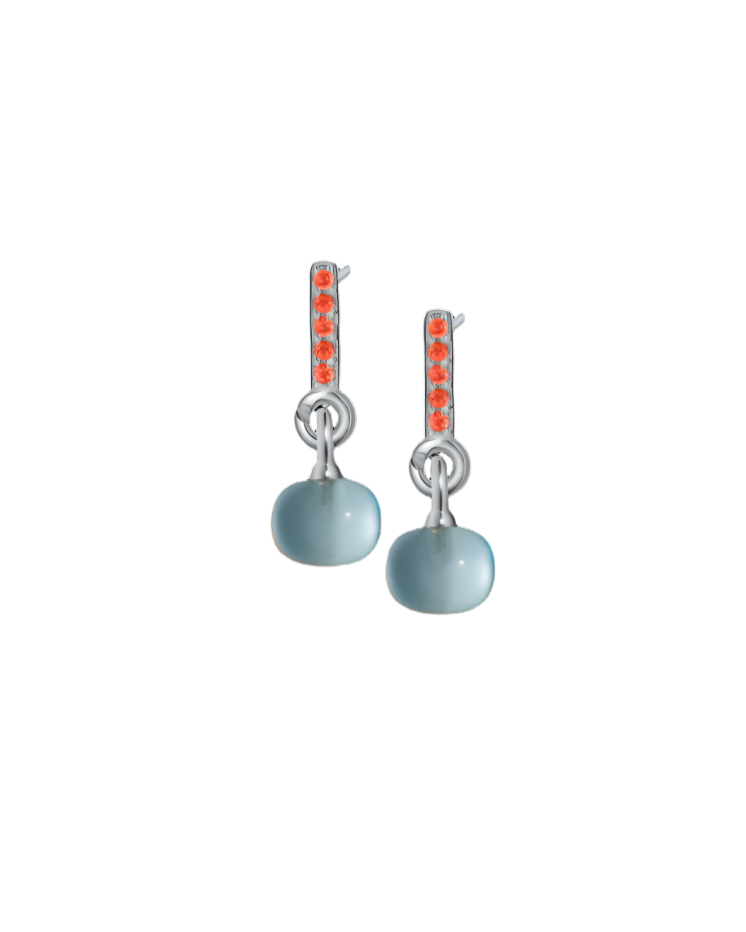 Garnet Silver Earrings with Custom Mini Drop