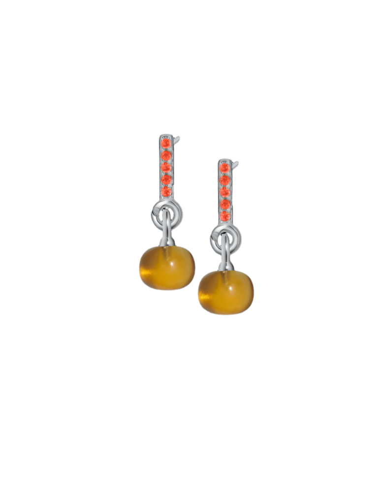 Garnet Silver Earrings with Custom Mini Drop