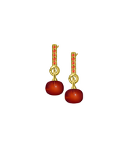 Garnet Gold Vermeil Earrings with Custom Mini Drop