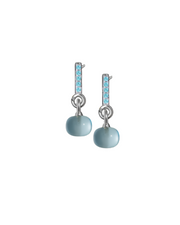 Aquamarine Silver Earrings with Custom Mini Drop
